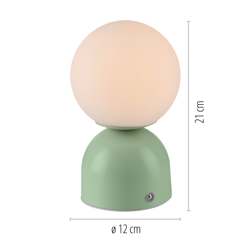 Schöner Wohnen 19218-43 - ściemniana, sterowana dotykowo, ładowalna lampka stołowa LED RUDI LED/1,2 W/5 V 3000–6000 K 1200 mAh zielona