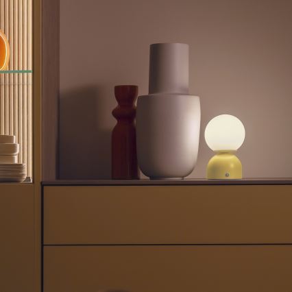 Schöner Wohnen 19218-81 - Dotykowa, ściemnialna ładowalna lampa stołowa LED RUDI LED/1,2W/5V 3000-6000K 1200 mAh żółta