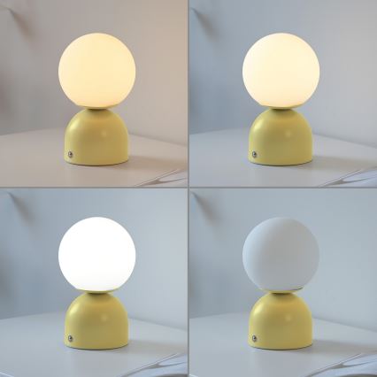 Schöner Wohnen 19218-81 - Dotykowa, ściemnialna ładowalna lampa stołowa LED RUDI LED/1,2W/5V 3000-6000K 1200 mAh żółta