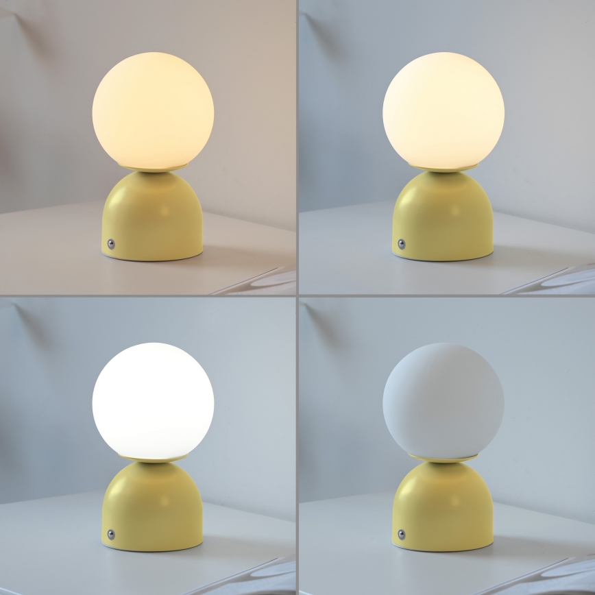 Schöner Wohnen 19218-81 - Dotykowa, ściemnialna ładowalna lampa stołowa LED RUDI LED/1,2W/5V 3000-6000K 1200 mAh żółta
