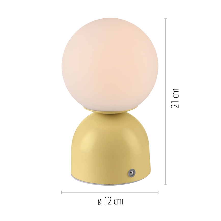Schöner Wohnen 19218-81 - Dotykowa, ściemnialna ładowalna lampa stołowa LED RUDI LED/1,2W/5V 3000-6000K 1200 mAh żółta