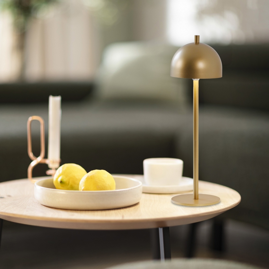 Schöner Wohnen 19244-12 - LED ściemnialna dotykowa ładowalna lampa stołowa zewnętrzna BELLIS LED/2,5W/5V 2600 mAh IP54 złota