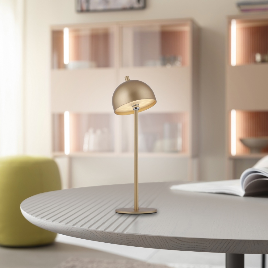 Schöner Wohnen 19244-12 - LED ściemnialna dotykowa ładowalna lampa stołowa zewnętrzna BELLIS LED/2,5W/5V 2600 mAh IP54 złota