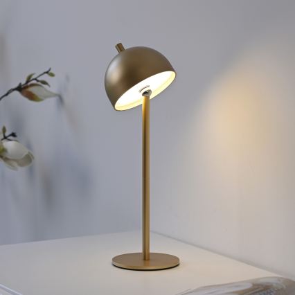 Schöner Wohnen 19244-12 - LED ściemnialna dotykowa ładowalna lampa stołowa zewnętrzna BELLIS LED/2,5W/5V 2600 mAh IP54 złota