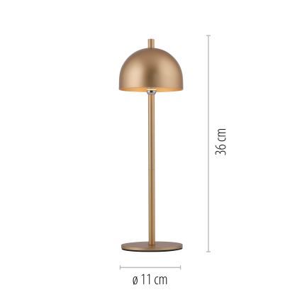 Schöner Wohnen 19244-12 - LED ściemnialna dotykowa ładowalna lampa stołowa zewnętrzna BELLIS LED/2,5W/5V 2600 mAh IP54 złota