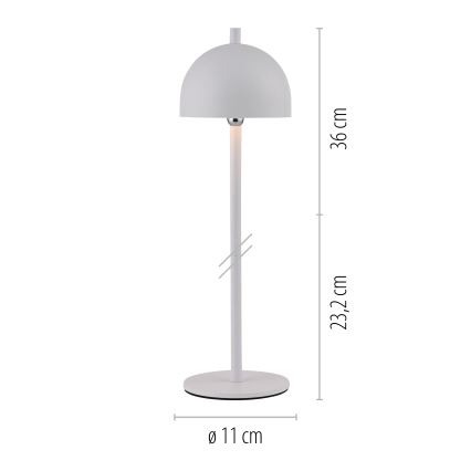 Schöner Wohnen 19244-16 - Zewnętrzna, ładowalna, dotykowa, ściemniana lampa stołowa LED BELLIS LED/2,5W/5V 2600 mAh IP54 biała