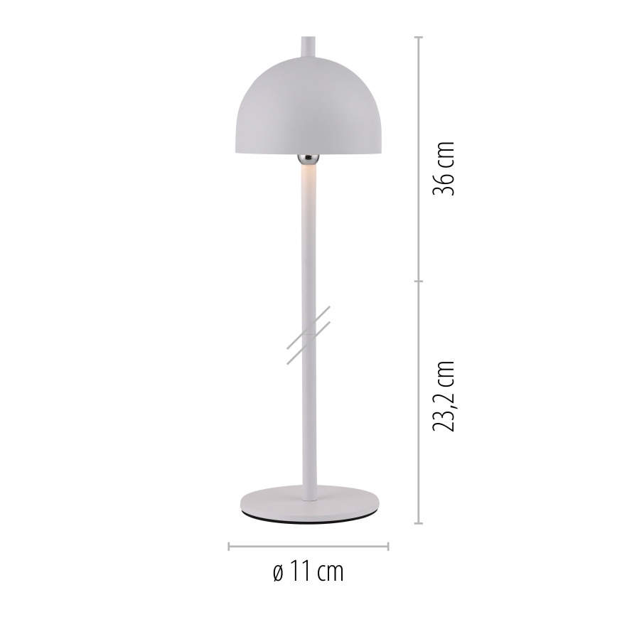 Schöner Wohnen 19244-16 - Zewnętrzna, ładowalna, dotykowa, ściemniana lampa stołowa LED BELLIS LED/2,5W/5V 2600 mAh IP54 biała