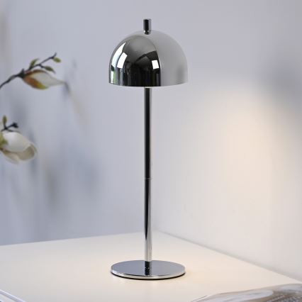 Schöner Wohnen 19244-17 - Ściemniana dotykowa ładowalna zewnętrzna lampa stołowa BELLIS LED/2,5W/5V 2600 mAh IP54 błyszczący chrom