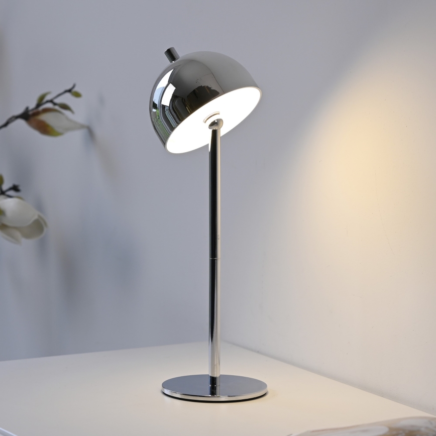Schöner Wohnen 19244-17 - Ściemniana dotykowa ładowalna zewnętrzna lampa stołowa BELLIS LED/2,5W/5V 2600 mAh IP54 błyszczący chrom
