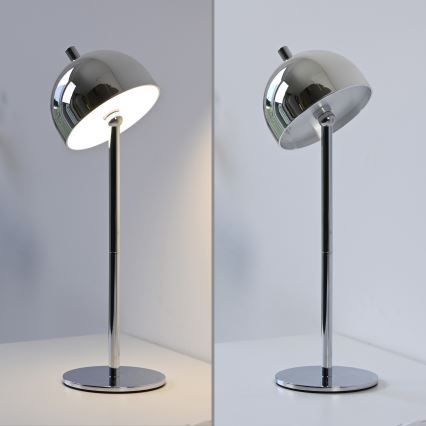 Schöner Wohnen 19244-17 - Ściemniana dotykowa ładowalna zewnętrzna lampa stołowa BELLIS LED/2,5W/5V 2600 mAh IP54 błyszczący chrom