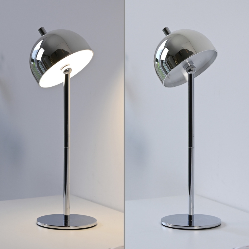 Schöner Wohnen 19244-17 - Ściemniana dotykowa ładowalna zewnętrzna lampa stołowa BELLIS LED/2,5W/5V 2600 mAh IP54 błyszczący chrom