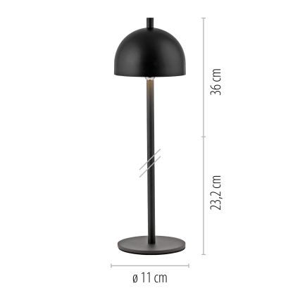 Schöner Wohnen 19244-18 - ściemniana, dotykowa, ładowalna lampa stołowa zewnętrzna LED BELLIS LED/2,5 W/5 V 2600 mAh IP54 czarna