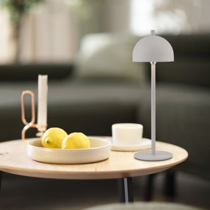 Schöner Wohnen 19244-39 - ściemnialna dotykowa ładowalna zewnętrzna lampa stołowa BELLIS LED/2,5W/5V 2600 mAh IP54 szara