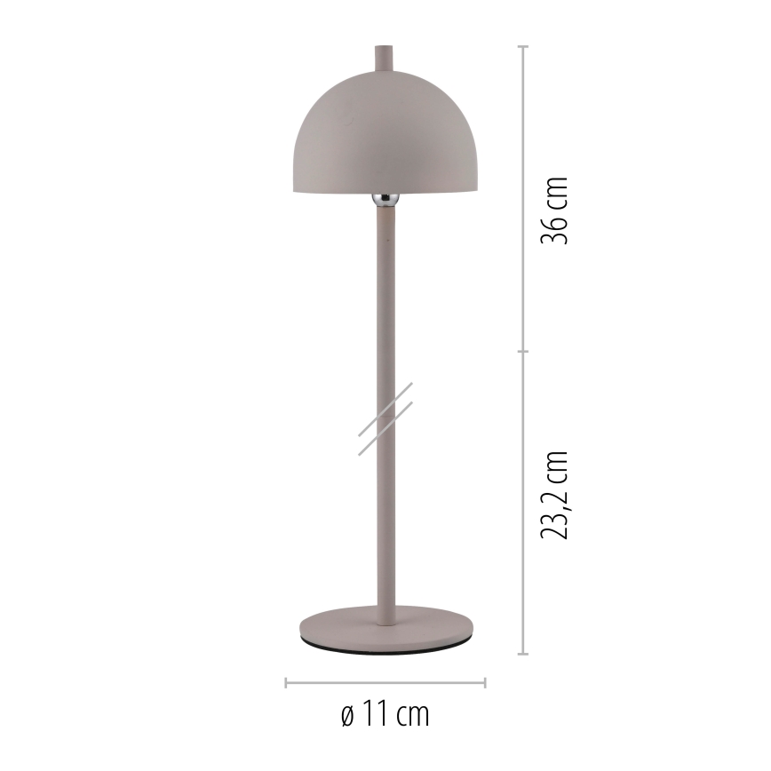 Schöner Wohnen 19244-39 - ściemnialna dotykowa ładowalna zewnętrzna lampa stołowa BELLIS LED/2,5W/5V 2600 mAh IP54 szara