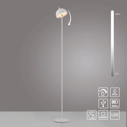 Schöner Wohnen 19245-16 - LED ściemnialna dotykowa ładowalna lampa stojąca zewnętrzna BELLIS LED/2,5W/5V 2600 mAh IP54 biała