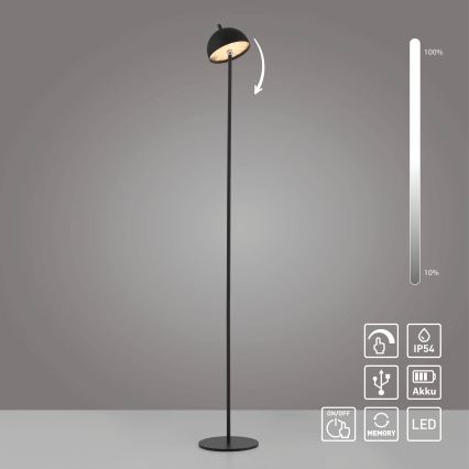 Schöner Wohnen 19245-18 - LED, ściemniana, dotykowa, ładowalna zewnętrzna lampa stojąca BELLIS LED/2,5W/5V 2600 mAh IP54 czarna