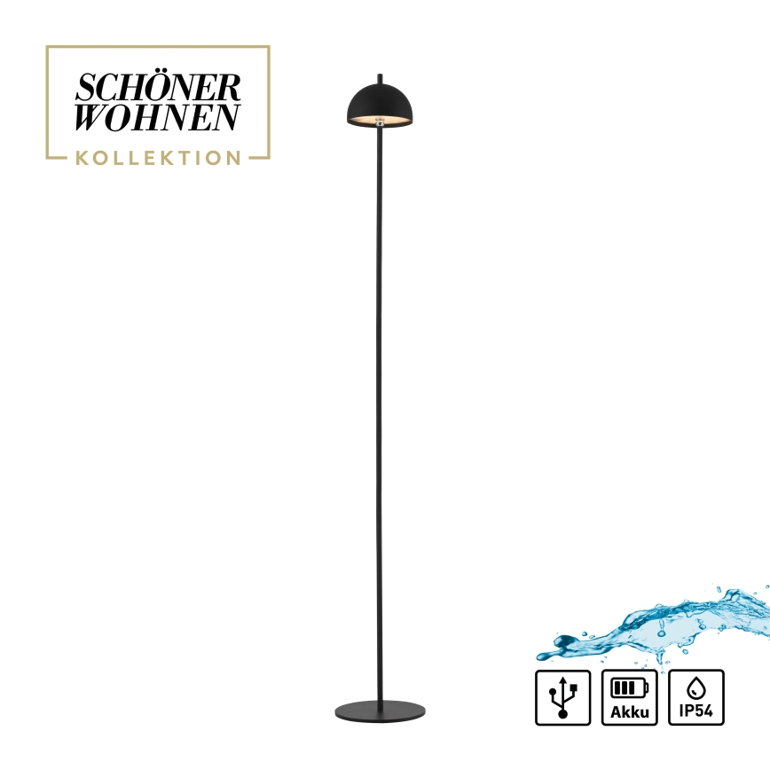 Schöner Wohnen 19245-18 - LED, ściemniana, dotykowa, ładowalna zewnętrzna lampa stojąca BELLIS LED/2,5W/5V 2600 mAh IP54 czarna