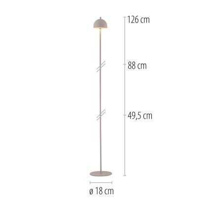 Schöner Wohnen 19245-39 - LED ściemnialna, dotykowa, ładowalna lampa stojąca zewnętrzna BELLIS LED/2,5W/5V 2600 mAh IP54 szara