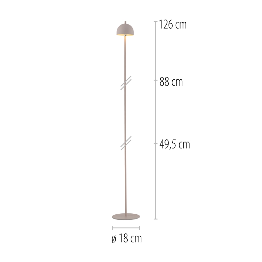 Schöner Wohnen 19245-39 - LED ściemnialna, dotykowa, ładowalna lampa stojąca zewnętrzna BELLIS LED/2,5W/5V 2600 mAh IP54 szara