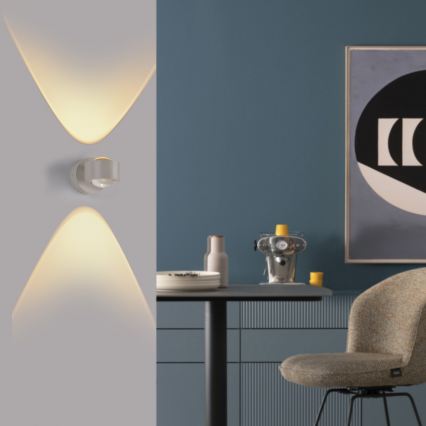 Schöner Wohnen 19331-39 - Kinkiet LED CHIA, 2 x LED / 2 W / 230 V, szary