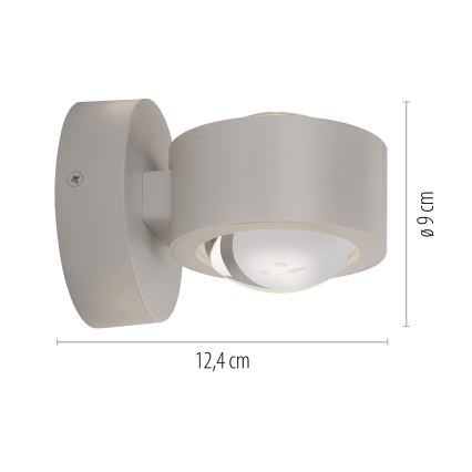 Schöner Wohnen 19331-39 - Kinkiet LED CHIA, 2 x LED / 2 W / 230 V, szary