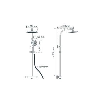 Schütte 60046 - Zestaw prysznicowy z baterią termostatyczną MADURA FRESH, chrom błyszczący