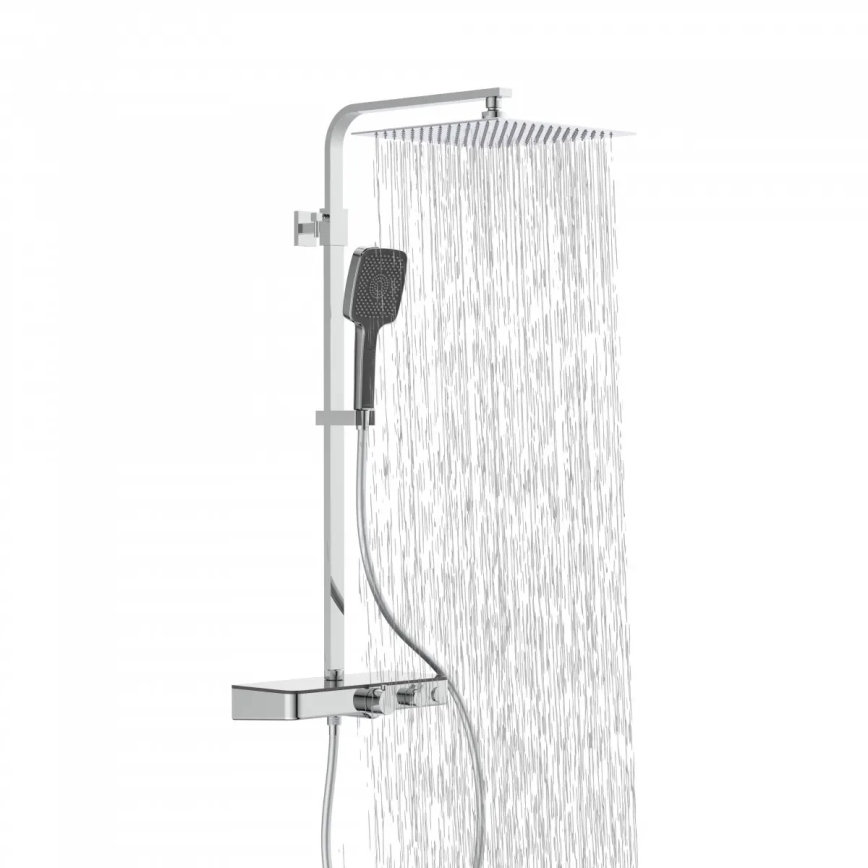 Schütte 60531 - Zestaw prysznicowy z baterią termostatyczną OCEAN, chrom połysk/antracyt