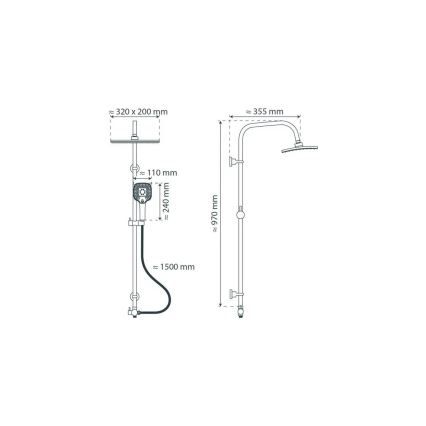 Schütte 60660 - Zestaw prysznicowy MALLORCA błyszczący chrom