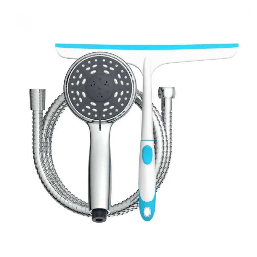 Schütte 64197 - Zestaw prysznicowy, chrom błyszczący + ściągacz do szkła