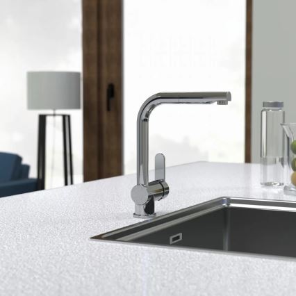 Schütte 79700 - Bateria zlewozmywakowa z wysuwaną słuchawką natryskową LONDON, chrom błyszczący