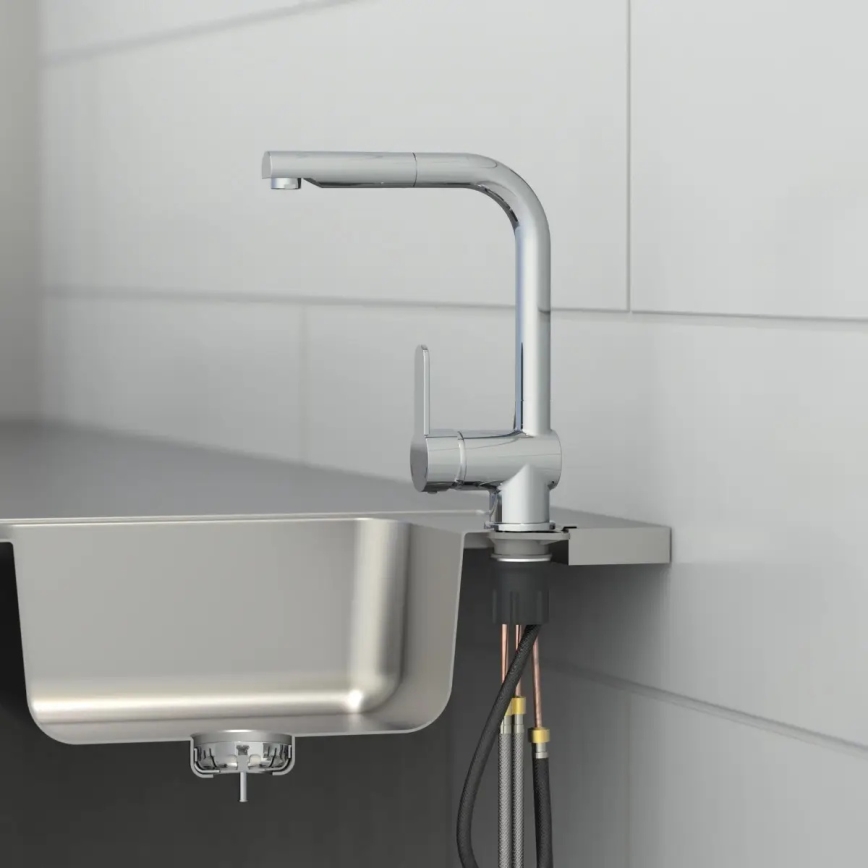 Schütte 79700 - Bateria zlewozmywakowa z wysuwaną słuchawką natryskową LONDON, chrom błyszczący