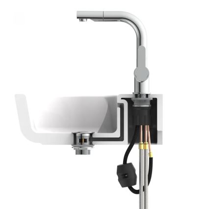Schütte 79710 - Bateria kuchenna z wysuwaną wylewką LONDON, chrom błyszczący