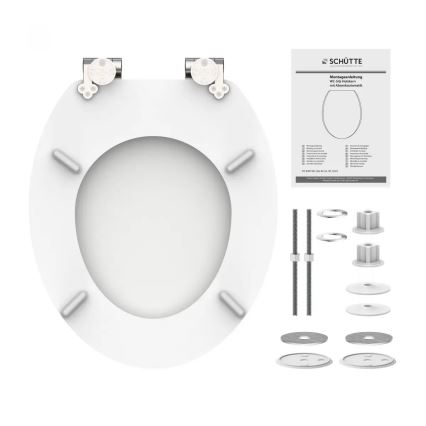Schütte 84100-A - Deska sedesowa BIAŁA z mechanizmem SoftClose, wykonana z MDF