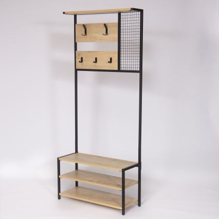 Ściana do przedpokoju NOMAD 182x78 cm czarny/beżowy