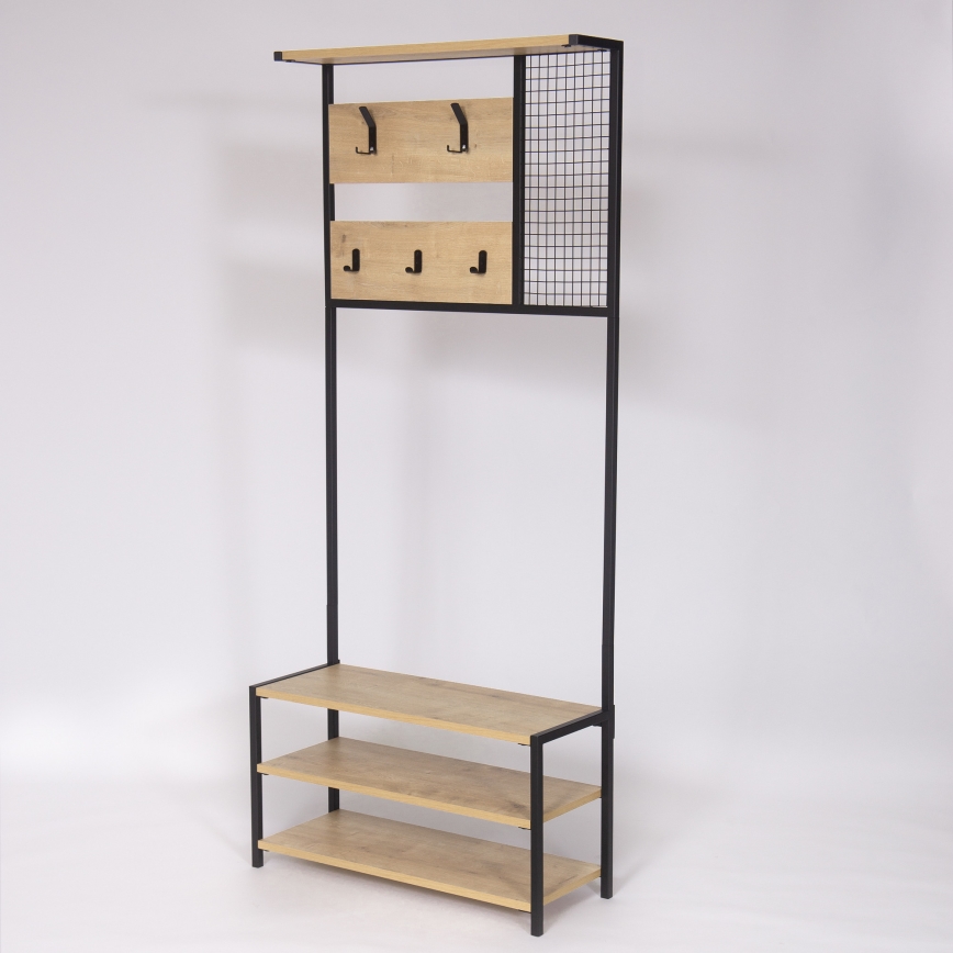 Ściana do przedpokoju NOMAD 182x78 cm czarny/beżowy