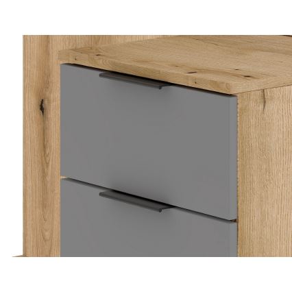 Ściana do przedpokoju z lustrem SVEN brąz/grafit