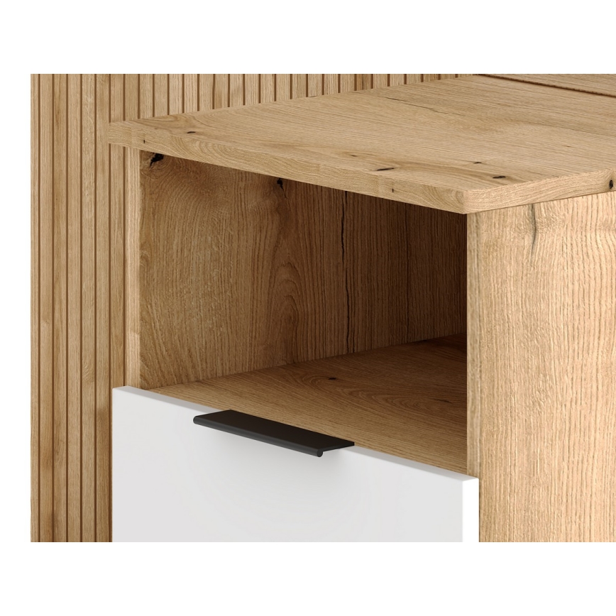 Ściana przedpokojowa z lustrem SVEN brązowo-biała