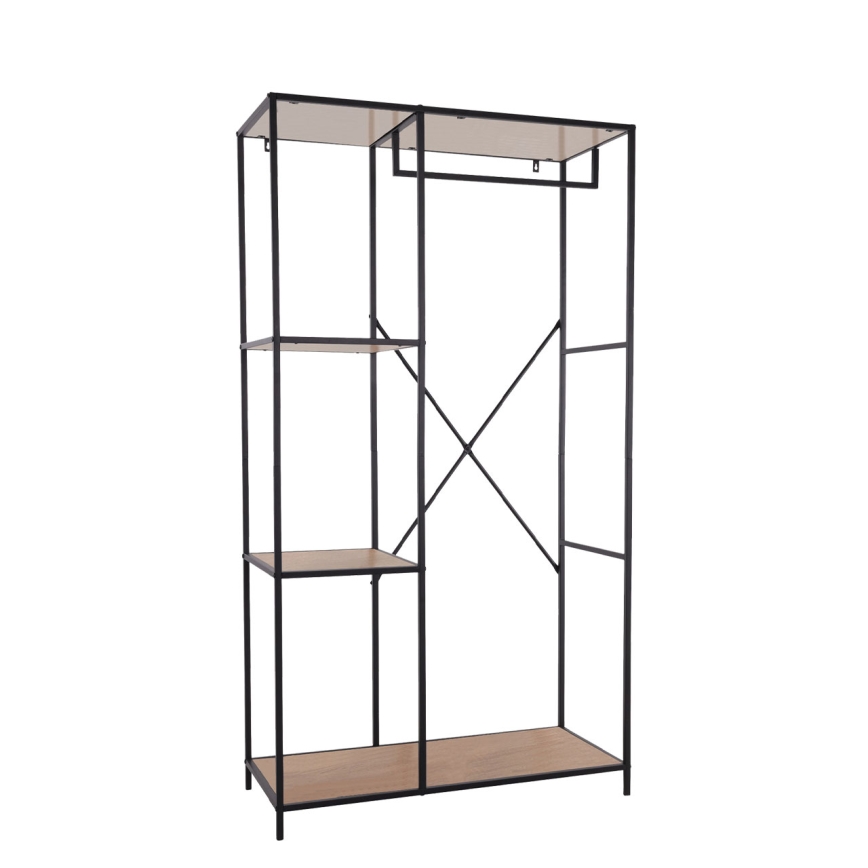 Ścianka do przedpokoju CARLO 167x90 cm czarna/brązowa