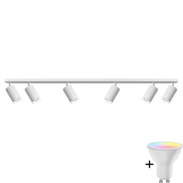 Ściemniacz LED RGBW punktowe oświetlenie łazienkowe TURYN 6xGU10/6,5W/230V 2700-6500K Wi-Fi IP44 białe