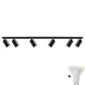 Ściemniacz LED RGBW punktowe oświetlenie łazienkowe TURYN 6xGU10/6,5W/230V 2700-6500K Wi-Fi IP44 czarne