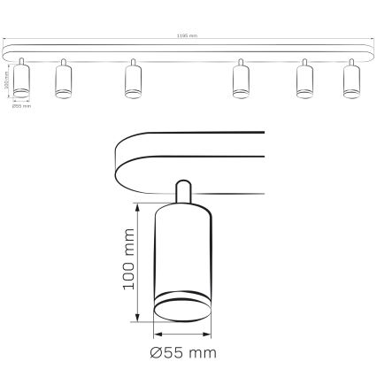 Ściemniacz LED RGBW punktowe oświetlenie łazienkowe TURYN 6xGU10/6,5W/230V 2700-6500K Wi-Fi IP44 białe