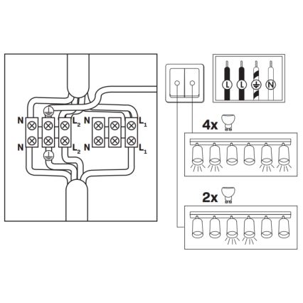 Ściemniacz LED RGBW punktowe oświetlenie łazienkowe TURYN 6xGU10/6,5W/230V 2700-6500K Wi-Fi IP44 białe