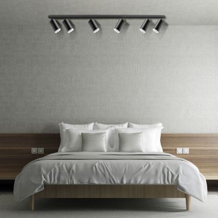 Ściemniacz LED RGBW punktowe oświetlenie łazienkowe TURYN 6xGU10/6,5W/230V 2700-6500K Wi-Fi IP44 czarne