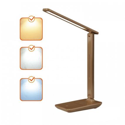 Ściemnialna lampa biurkowa LED NOBLITE N LED/7W/230V 3000/4000/6500K brązowa