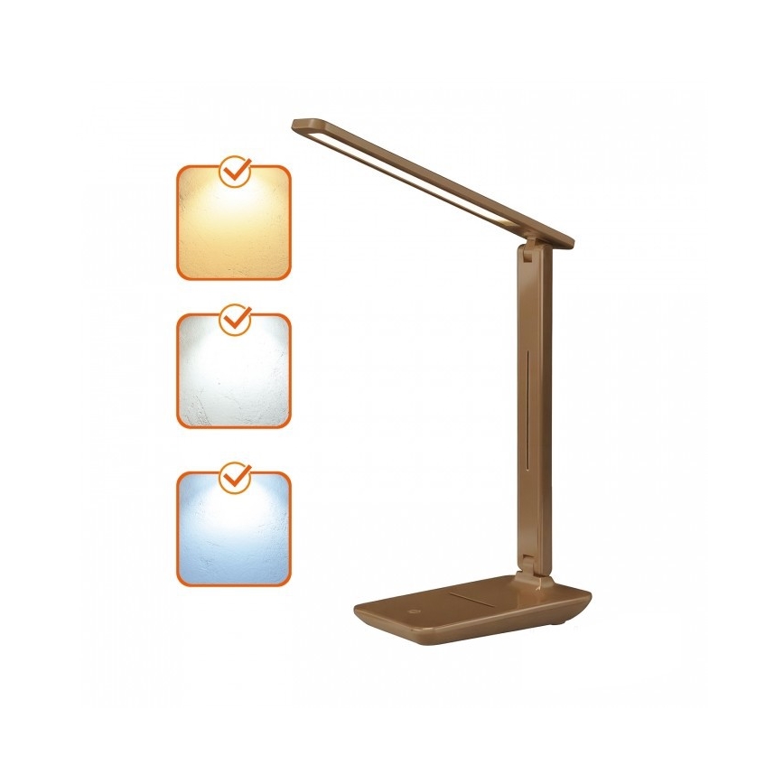 Ściemnialna lampa biurkowa LED NOBLITE N LED/7W/230V 3000/4000/6500K brązowa