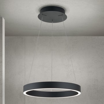 ściemnialna lampa LED wisząca na lince KOLK LED/40W/230V 2700/3000/4000K śr. 40 cm czarna