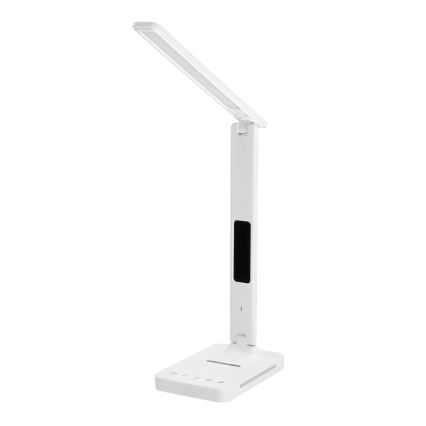 Lampa stołowa LED z funkcją ściemniania i ładowaniem bezprzewodowym QI, wyświetlacz i port USB LED/7W/230V 3000-6000K białe
