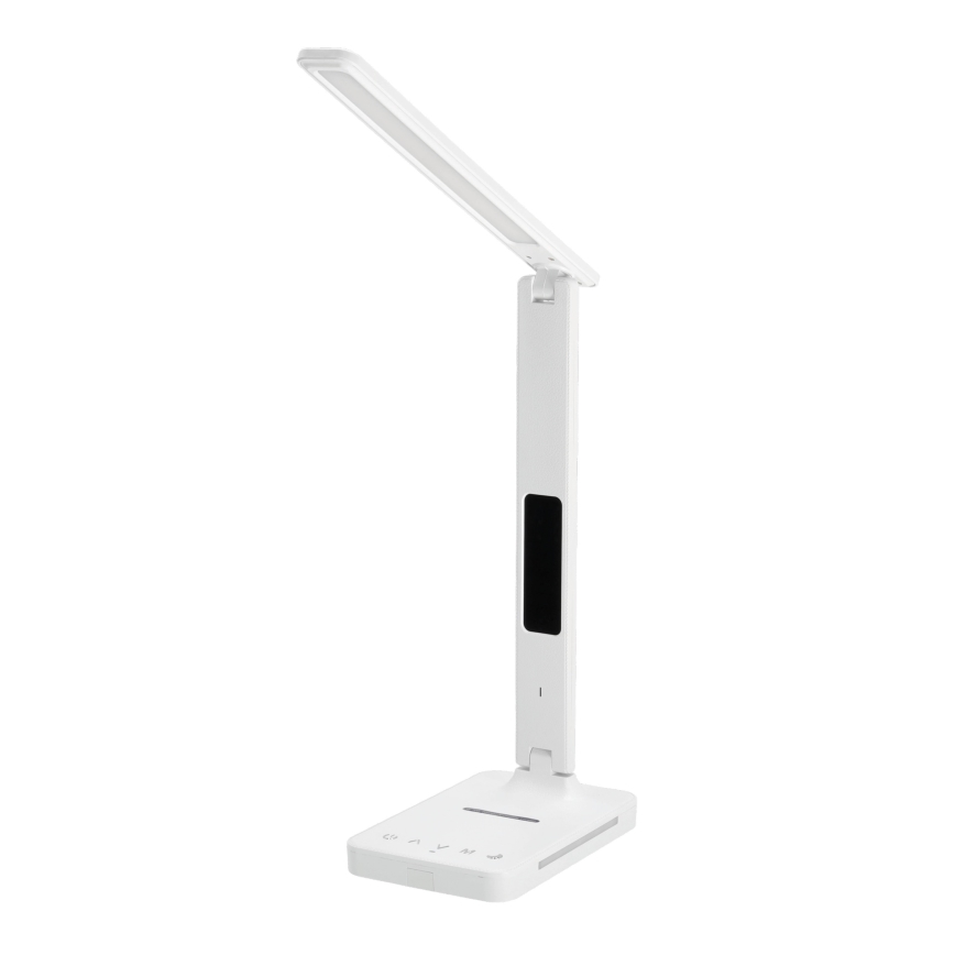 Lampa stołowa LED z funkcją ściemniania i ładowaniem bezprzewodowym QI, wyświetlacz i port USB LED/7W/230V 3000-6000K białe