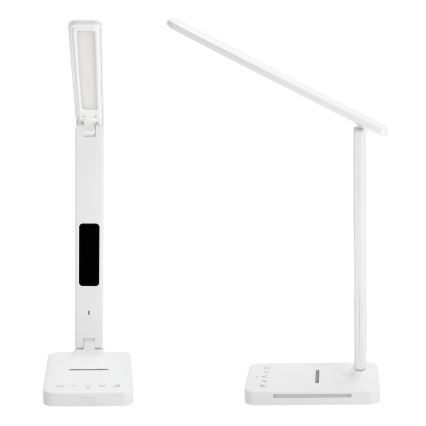 Lampa stołowa LED z funkcją ściemniania i ładowaniem bezprzewodowym QI, wyświetlacz i port USB LED/7W/230V 3000-6000K białe