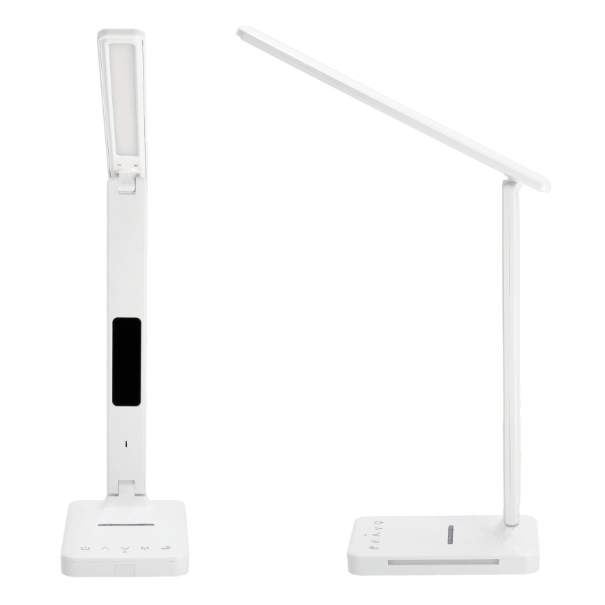 Lampa stołowa LED z funkcją ściemniania i ładowaniem bezprzewodowym QI, wyświetlacz i port USB LED/7W/230V 3000-6000K białe